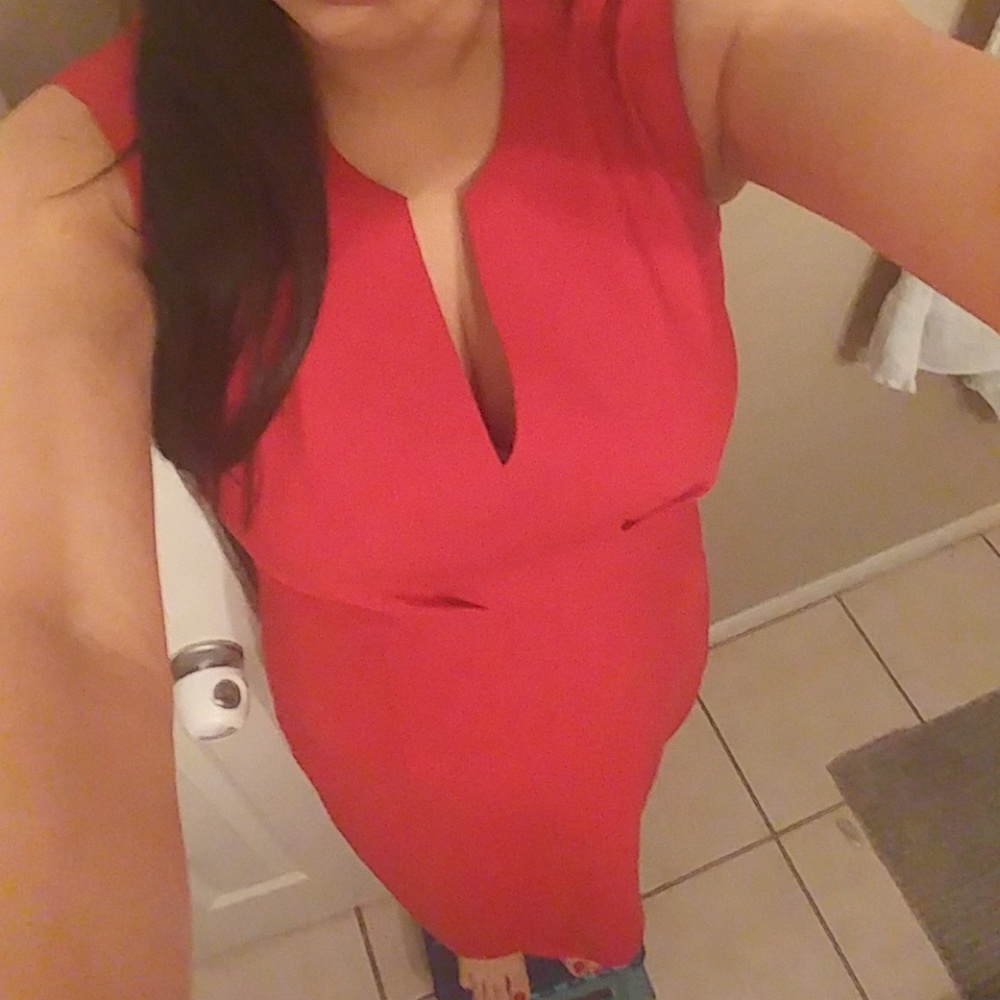 Red Tahari dress
